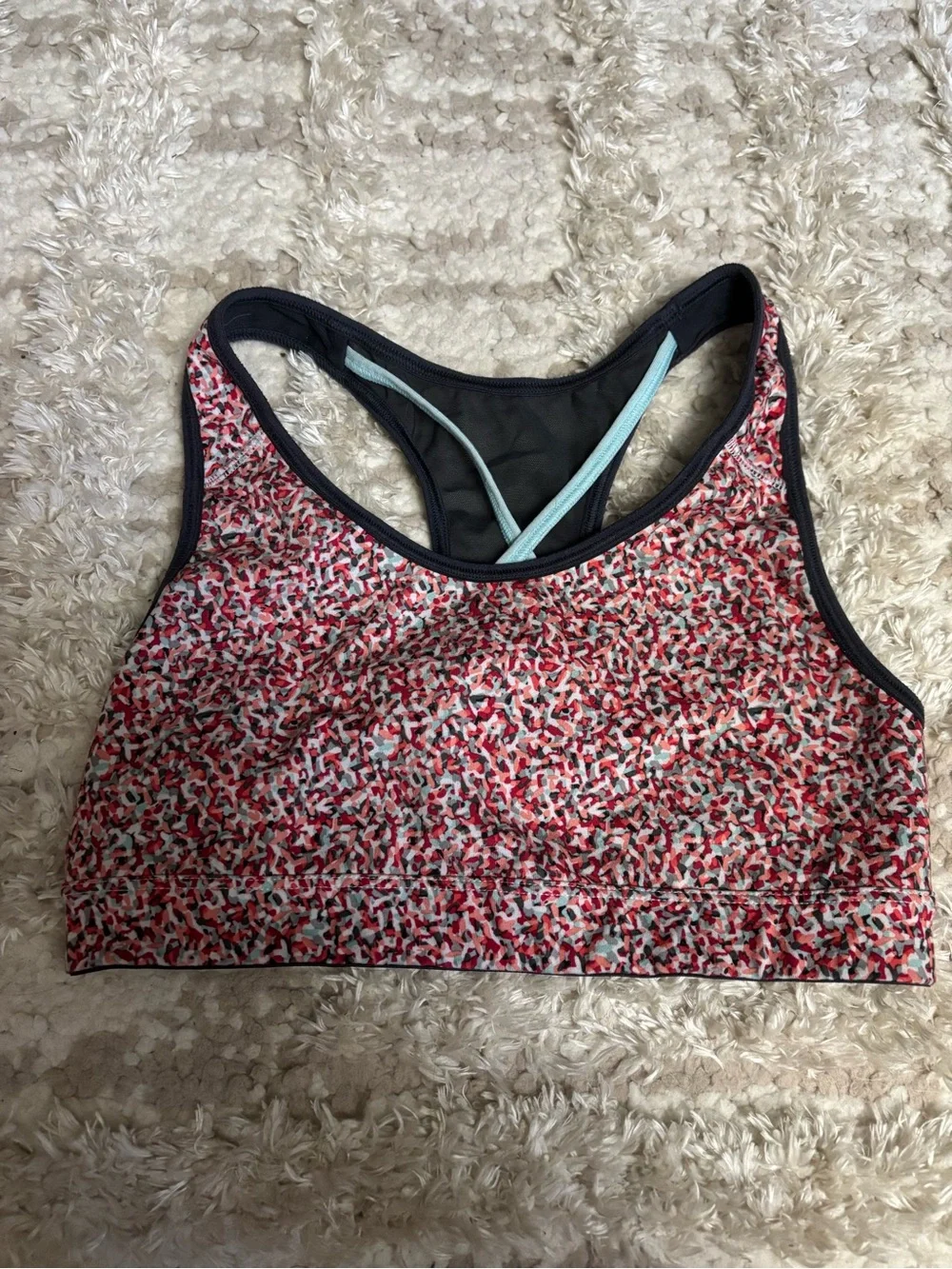 Old Navy Sport Bra Size S Pink Multi Wireless Unlined Racerback Pullover Sheer